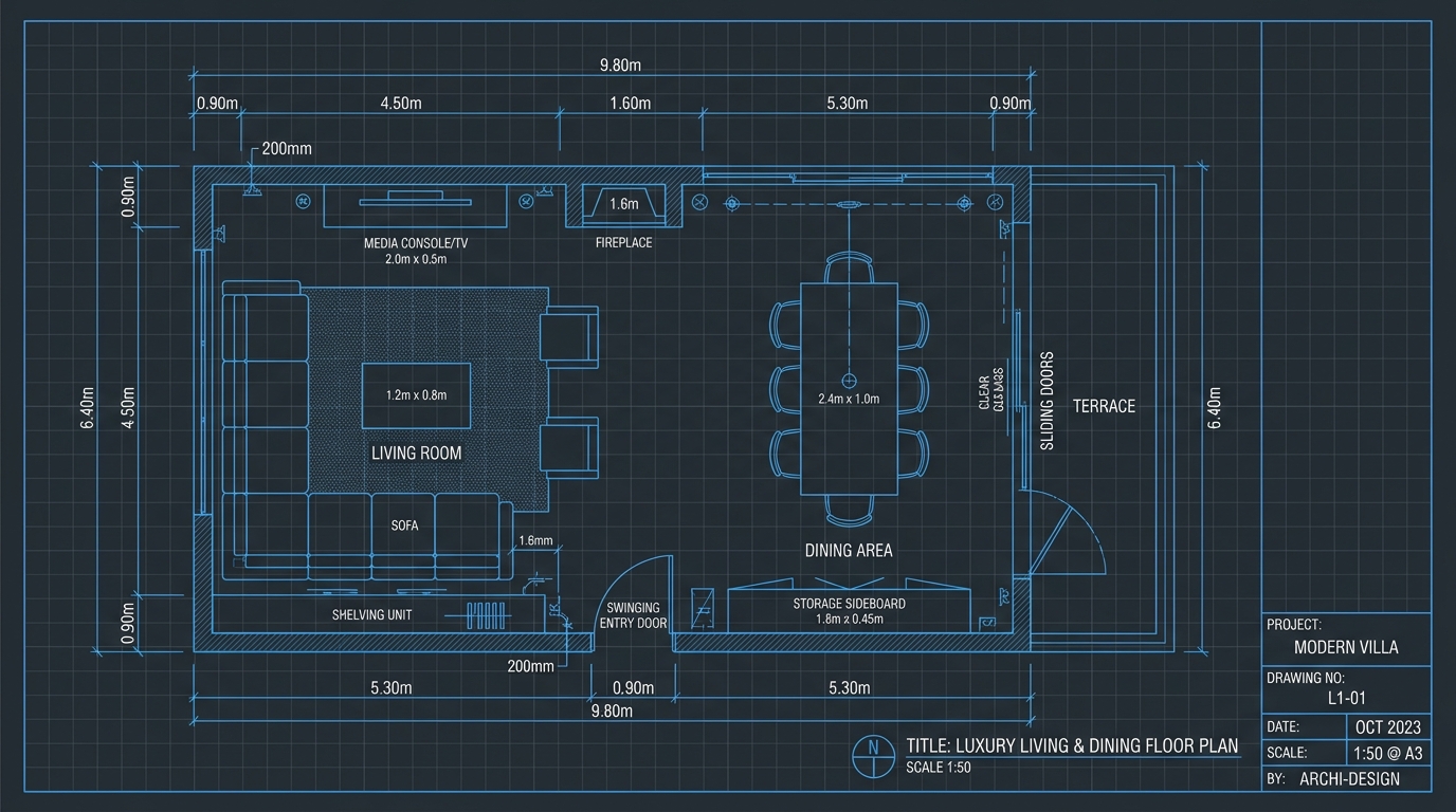 2D architectural blueprint